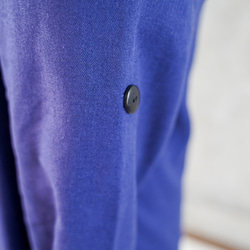 【羽織にリネン】リネンコットン ロングシャツ シンプル　ブルー 14枚目の画像
