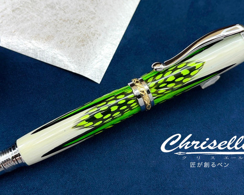フランス製　手作り 伝統 羽ペン 3本セット 本物の鳥の羽を入れたペン ペン・筆記用具 chriselle 通販 15458167