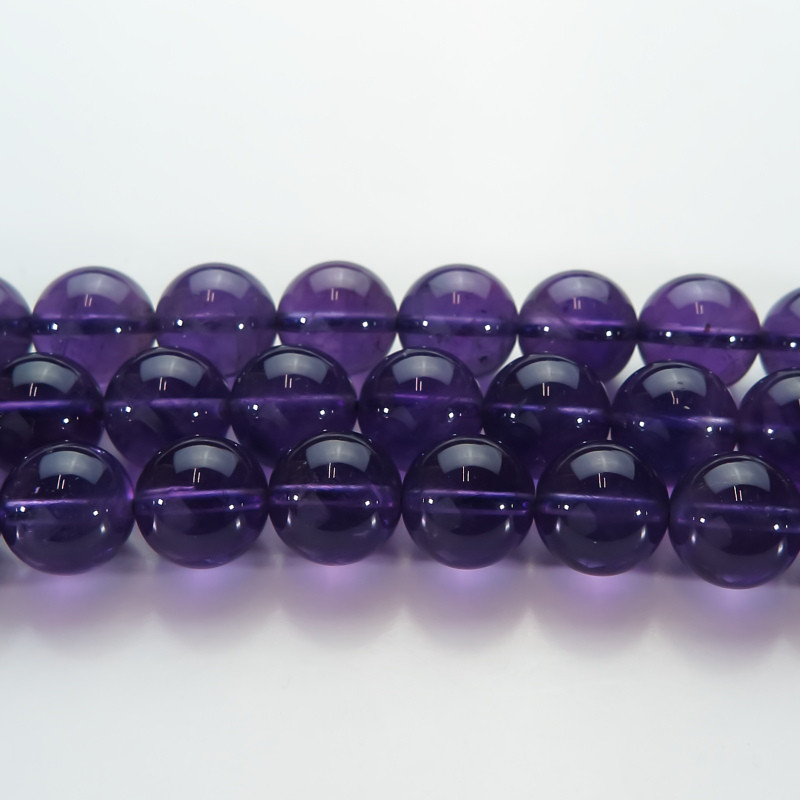 アメジストラウンド丸玉ビーズ　AAA　8mm　1連　AMTPP-RND0108-103