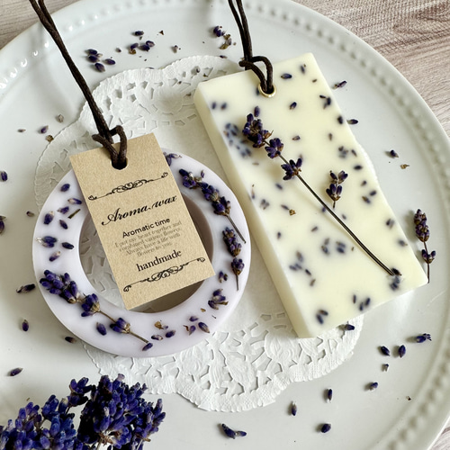 再販〗2個セット✤ラベンダーのアロマワックスサシェ キャンドル  