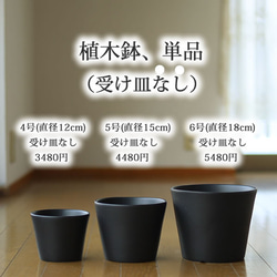 黒色の陶器の植木鉢 (セミマット) (すり鉢タイプ) 8枚目の画像