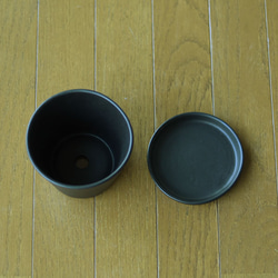 黒色の陶器の植木鉢 (セミマット) (すり鉢タイプ) 5枚目の画像
