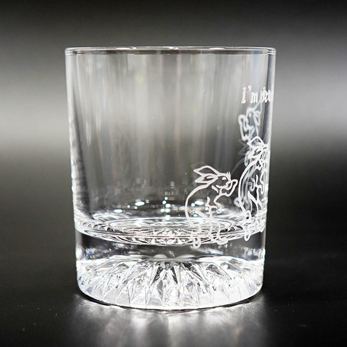 名入れ可能 ロックグラス 和風 鳥獣戯画 ウサギ 和柄 お酒 焼酎