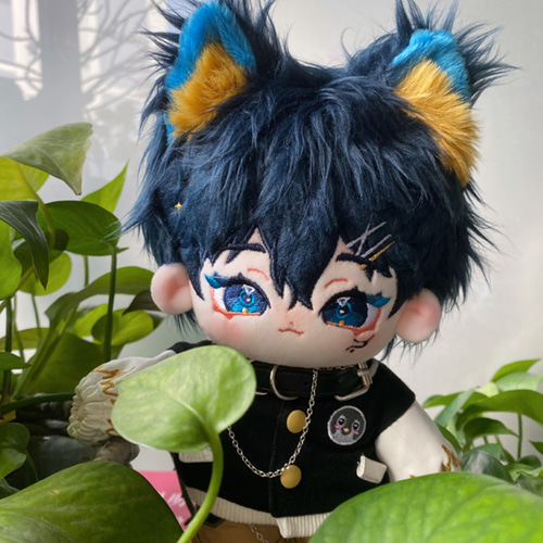 青い髪のぬいぐるみ 青い髪 20cm ぬいぐるみ/ 耳のついたぬいぐるみ/ かわいい