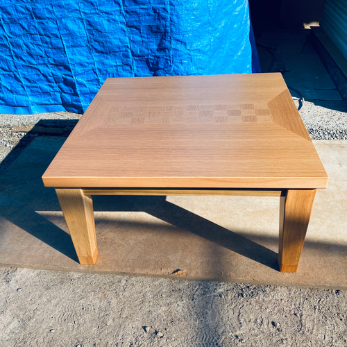 リビングこたつナラ市松80角日本製・ヒーター付き 【公式通販】