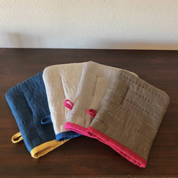 刺し子マグネット付き鍋つかみ　受注製作 1枚目の画像