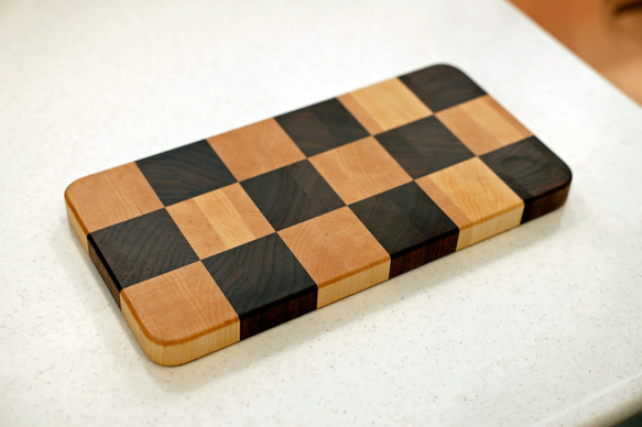 究極のエンドグレインカッティングボード 【チェッカーミニ】Endgrain Cutting Board 3枚目の画像