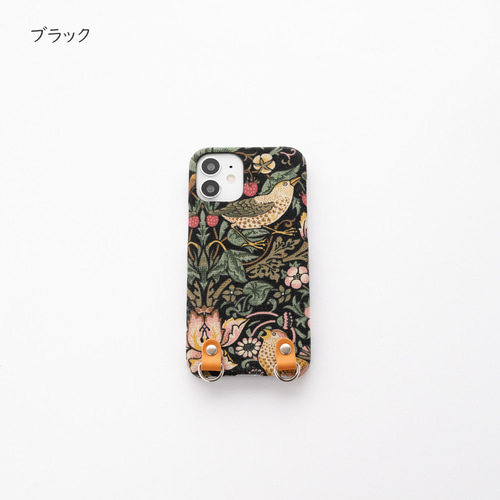 受注制作】いちご泥棒のスマホケース（ブラック）