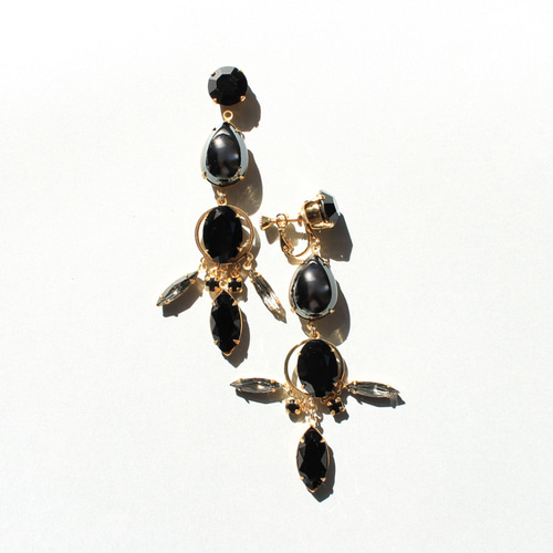 ヴィンテージスワロフスキー ブラック オニキス キラキラ 大人アクセサリー