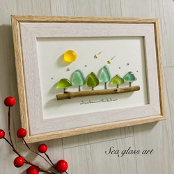 シーグラスアート 清涼 星 インテリア雑貨 壁掛け 贈り物 誕生日プレゼント シーグラスアート インテリア雑貨 クリスマスツリー 星に願いを 猫ペア