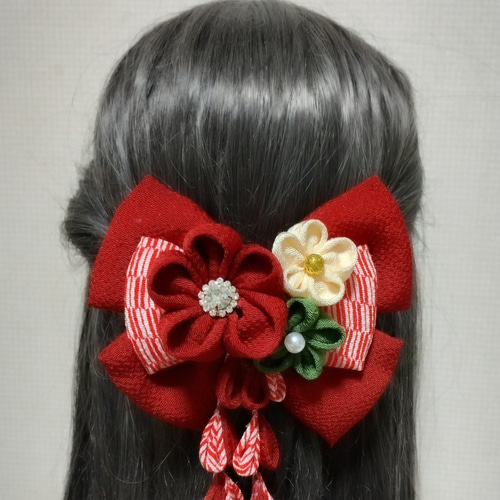 髪飾り 髪飾りえんじ リボンえんじ 卒園式リボン 卒業式髪飾り  