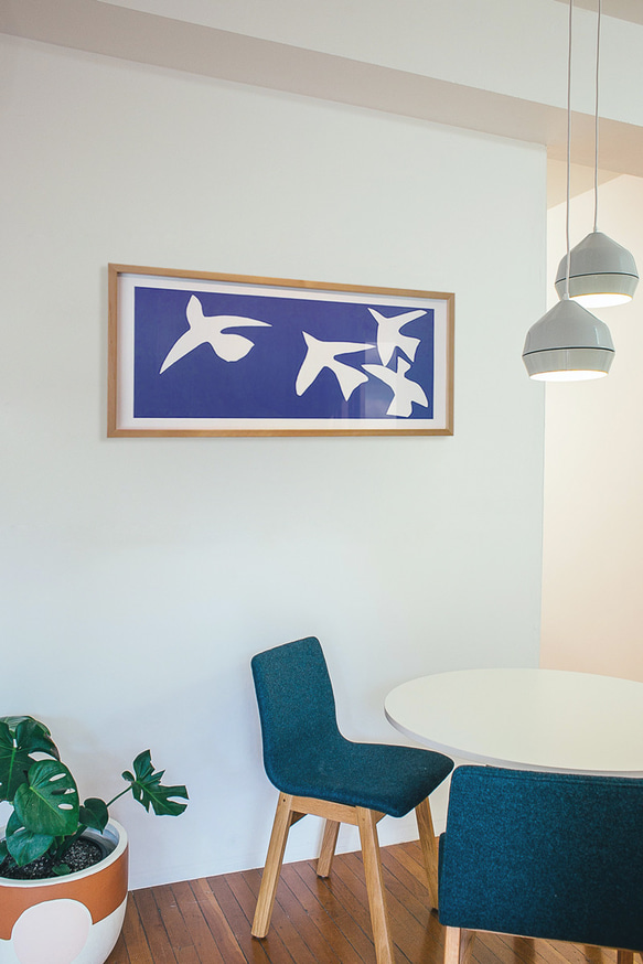 [額縁付き] アンリ・マティス「青い鳥」アートポスター ナチュラルフレーム 960×440mm AFHM02 アンリ マティス 青い鳥 AFHM02 カトー