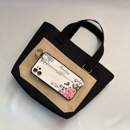 トイプードル刺繍ᵕ̈手提げトートバッグ トートバッグ ito.maki