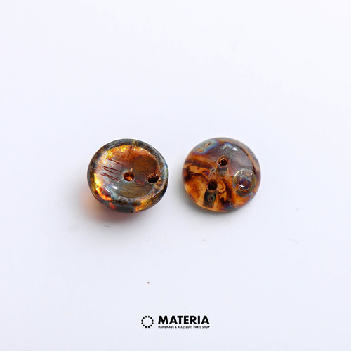 チェコガラスビーズ ピギー クリア+ピカソ 10個 2ホール チェコビーズ 