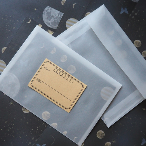 レターセット：月の満ち欠け(L-2) レターセット きくち ゆき｛眠る月