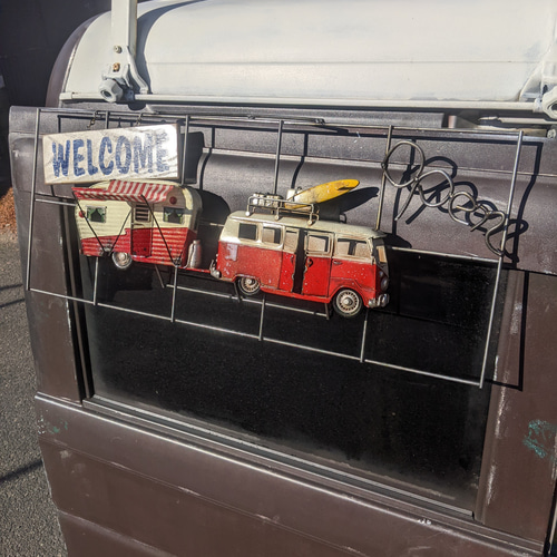 おんぼろ！！ワーゲンバス オープン ウェルカムボード 自立看板 壁掛け  