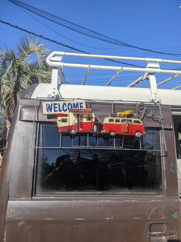 おんぼろ！！ワーゲンバス オープン ウェルカムボード 自立看板 壁掛け  