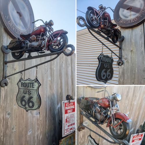 アメリカンバイク バイク屋 壁掛け看板 ルート66 サインボード #店舗 