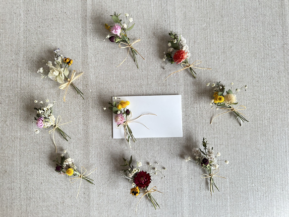 ドライフラワーミニ花束♡結婚式の席札.メッセージカードに使用 4枚目の画像