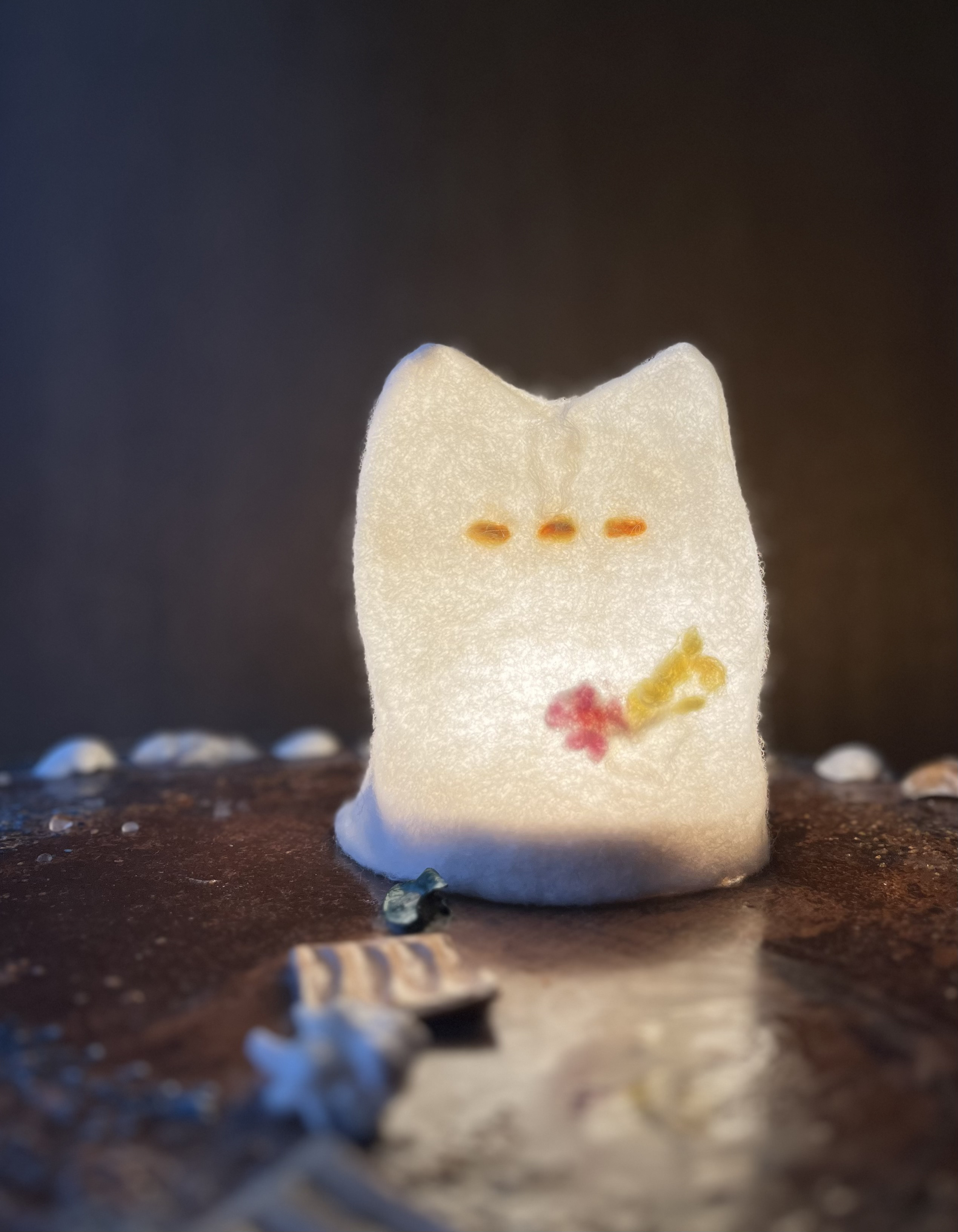 【受注制作】ぶさかわ猫ランプ　桜とミモザ（着せ替えらんぷ2way3way） 7,700円