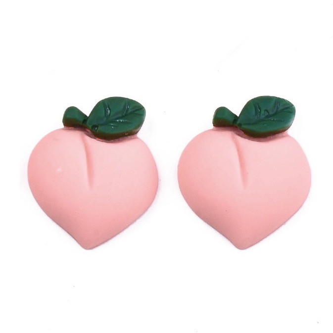 10個☆樹脂カボション ピーチ 桃 デコパーツ いっこ 通販｜Creema 
