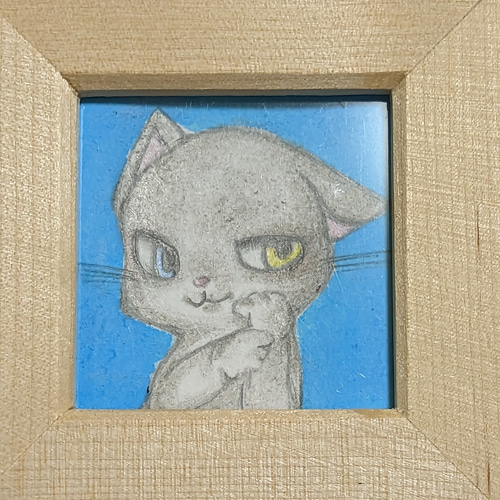 グレーな猫ちゃんイラスト☆ちょっとアニメチックバージョン（フォト