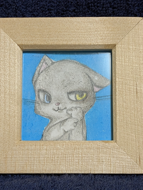 グレーな猫ちゃんイラスト☆ちょっとアニメチックバージョン（フォト