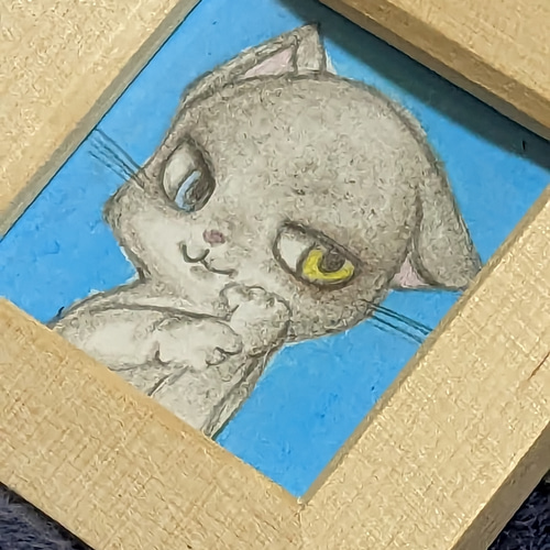 グレーな猫ちゃんイラスト☆ちょっとアニメチックバージョン（フォト