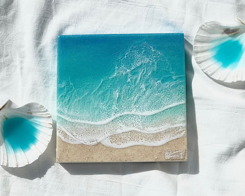 Beach art 海アート 海レジン レジンアート 絵画 FLUID