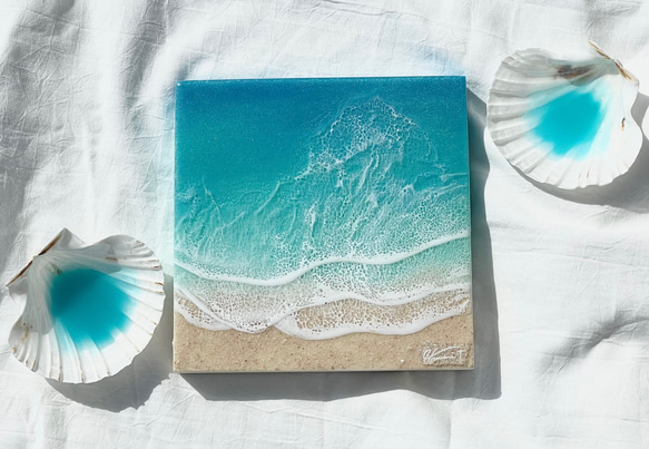 Beach art 海アート 海レジン レジンアート 絵画 FLUID （フルイド