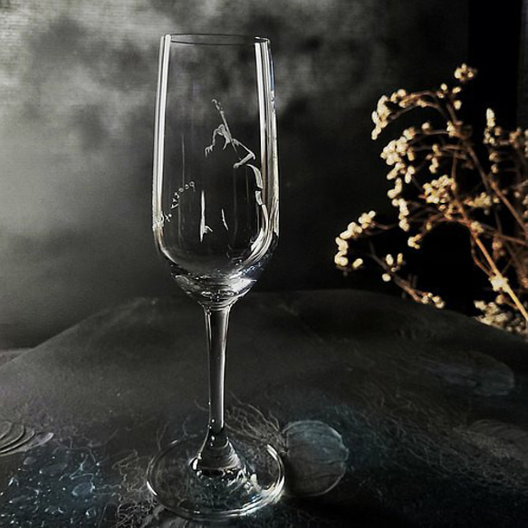 【個性杯客製】繆思的神曲 - 芭蕾 氣泡酒杯 可配對 客定手工雕圖/刻字 第2張的照片
