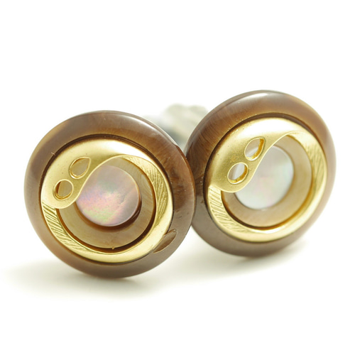 カフスボタン　カメオ　585 14金　ゴールド　ビンテージ オンライン ショッピング 通販ファッション - カフスボタン カメオ 585