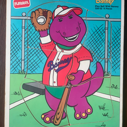 アメリカンビンテージ Barney & Friends木製パズル1990年代
