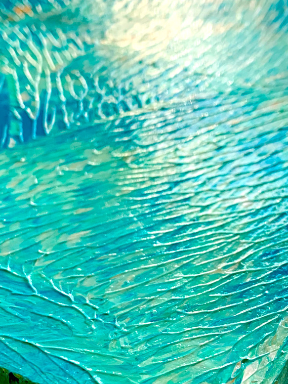 モネをリスペクト「睡蓮の池」２アクリル画・原画・正方形S3サイズ 11枚目の画像