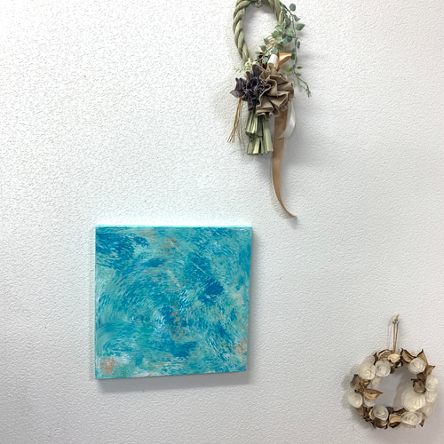 モネをリスペクト「睡蓮の池」2アクリル画・原画・正方形S3