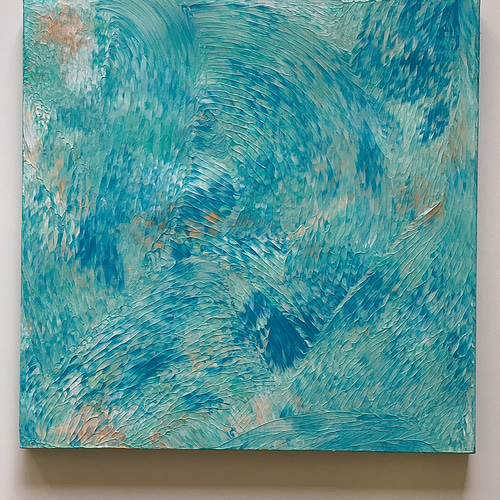 アクリル画（睡蓮の池） モネをリスペクト「睡蓮の池」2アクリル画・原画・正方形S3