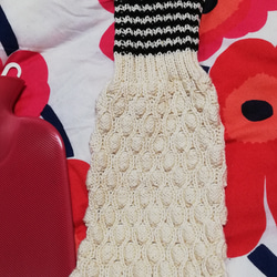 手編みカバー　fashy 2リットル　繭玉編み　棒針　湯たんぽ　氷まくら　一年中　綿　母の日ギフト 3枚目の画像
