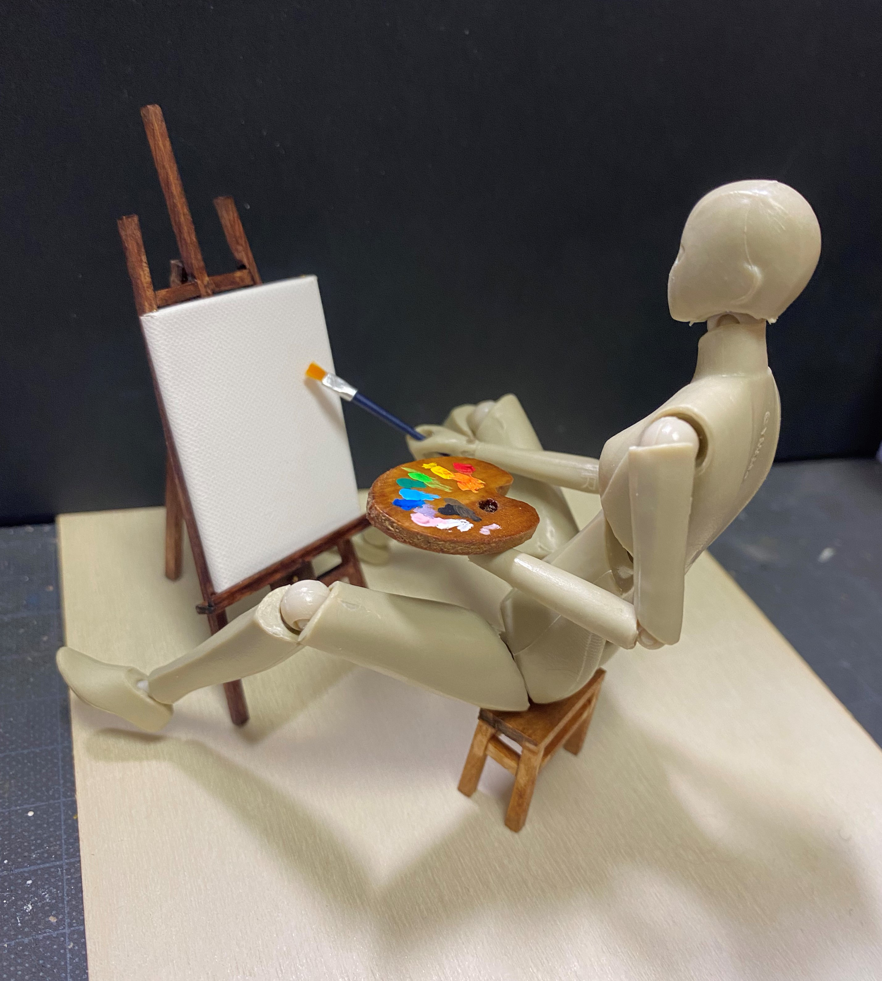 【ミニチュア】画家セット　絵の具　キャンバス