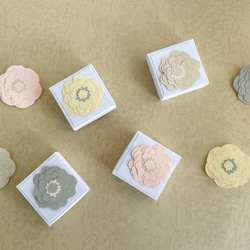 【再販】6枚セット 芍薬をイメージしたミニカード ・正方形の小箱入り / 全4種類・コンパクト収納・春・送別 5枚目の画像