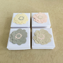【再販】6枚セット 芍薬をイメージしたミニカード ・正方形の小箱入り / 全4種類・コンパクト収納・春・送別 4枚目の画像