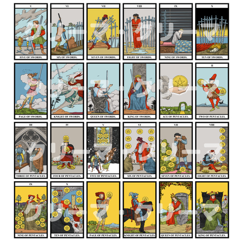 現役講師が作ったSｻｲｽﾞタロットカードシール カット不要 はりなおし可