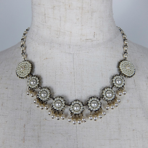 真珠母ステートメントネックレス/Statement necklace, 緻密 送料込み