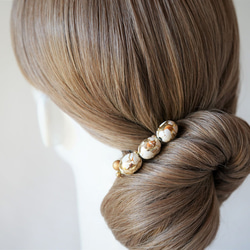 -vintageパール・ヘアコーム（white gold)－ 3枚目の画像