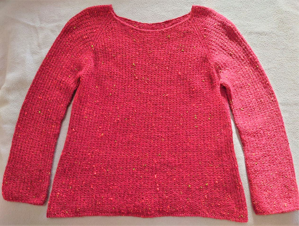 【即納】リブ編みのセーターウール100%のツイード糸手編み送料無料 8枚目の画像