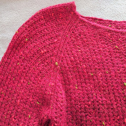 【即納】リブ編みのセーターウール100%のツイード糸手編み送料無料 4枚目の画像