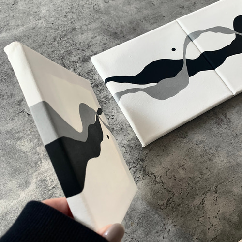 現代アート3枚set モダンモノトーン絵画抽象画アートパネル