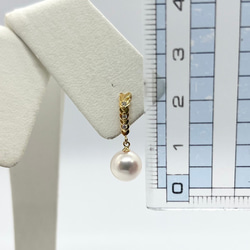 【受注生産】K18パールピアス 7.5-8ミリ あこや真珠 ダイヤ 0.02/0.02 K18YG/K18WG 5枚目の画像