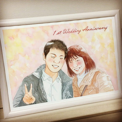 似顔絵オーダー☆A4☆結婚式☆ウェルカムボード☆記念日☆誕生日