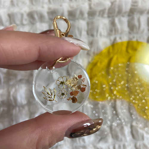 No.1258☆ハンドメイド☆紫陽花☆フラワーレジンキーホルダー No