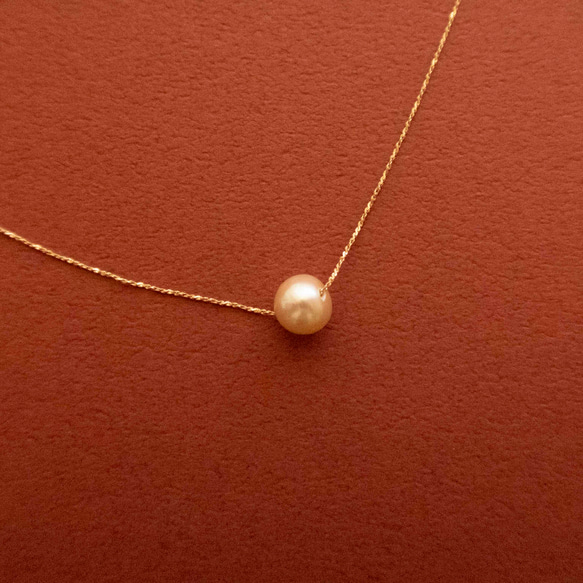 不完全が愛らしいバロックのアコヤ真珠を使った1粒ネックレス（アコヤ真珠 7mm）②[2022Z1079] 1枚目の画像